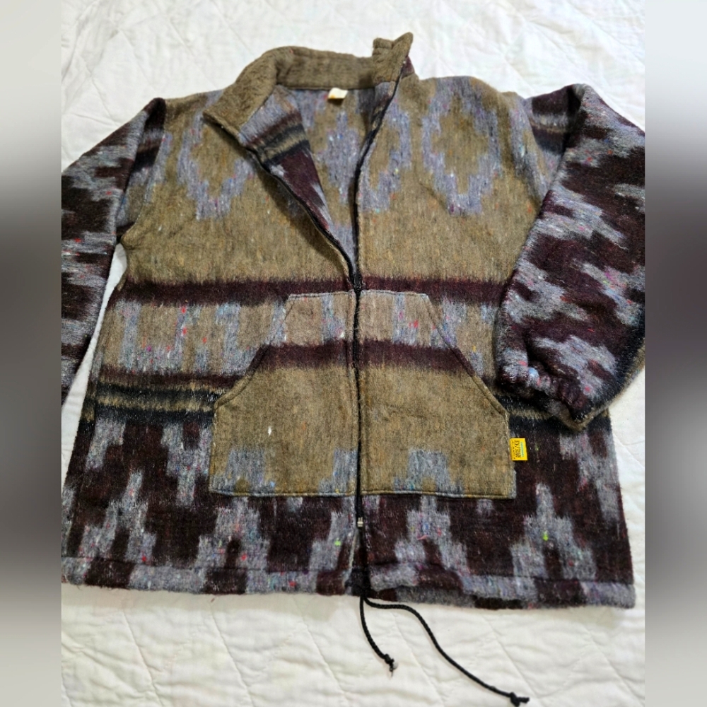 Molina Mexican Baja Hoodie Drug Rug Jacket Sz M